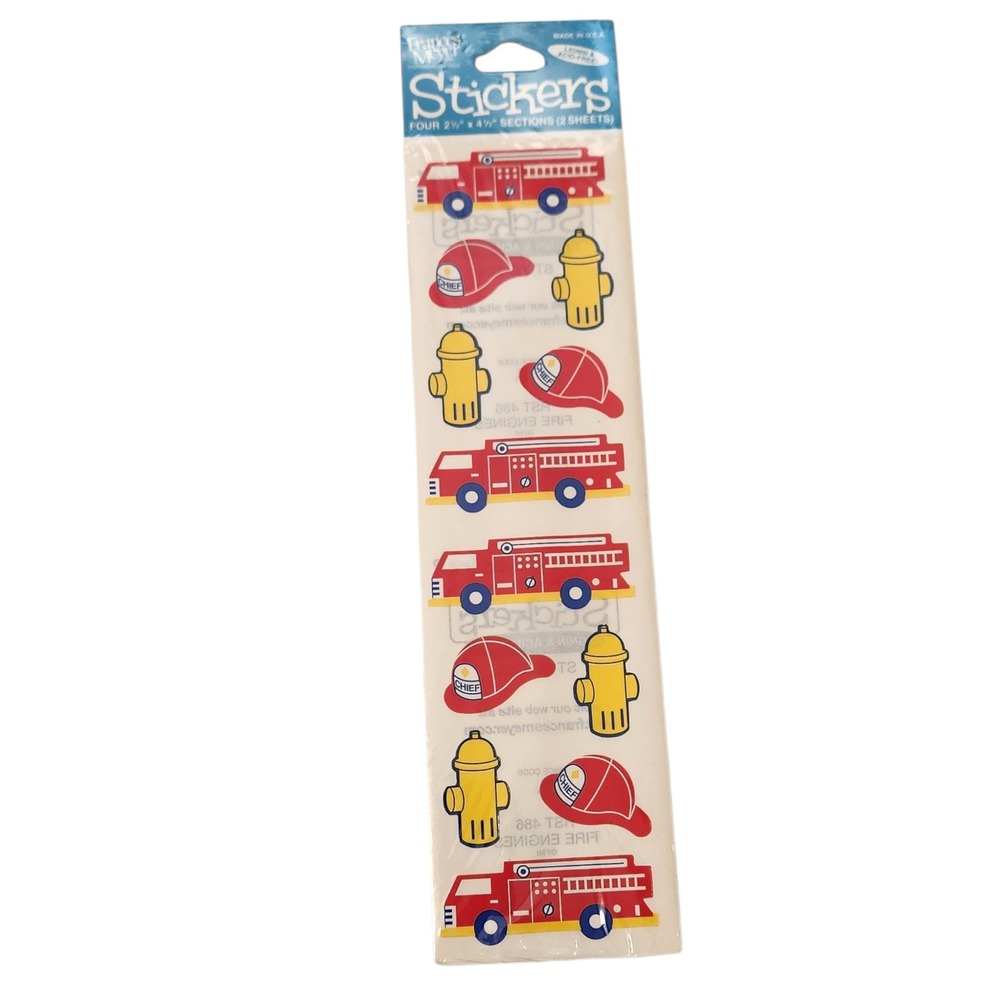 Frances Meyer‎ Fire Engine Helmet Hydrant Stickers Lignin Acid Free Made in USA
